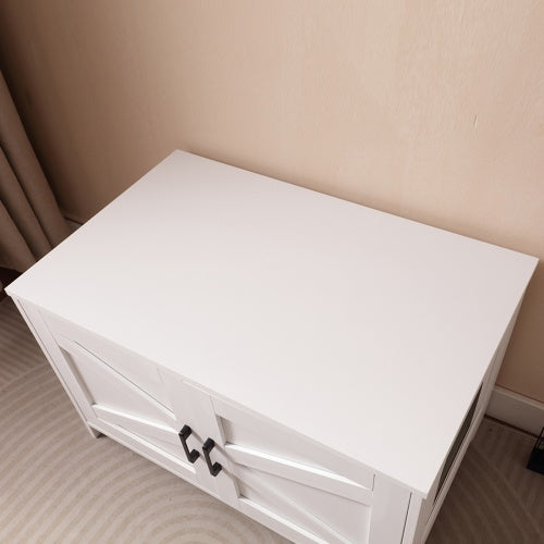 Cat Litter Box Enclosure, Litter Box Furniture Hidden With Barn Door, Wooden Cat Washroom Furniture, Cat House, End Table, Fit Most Of Litter Box